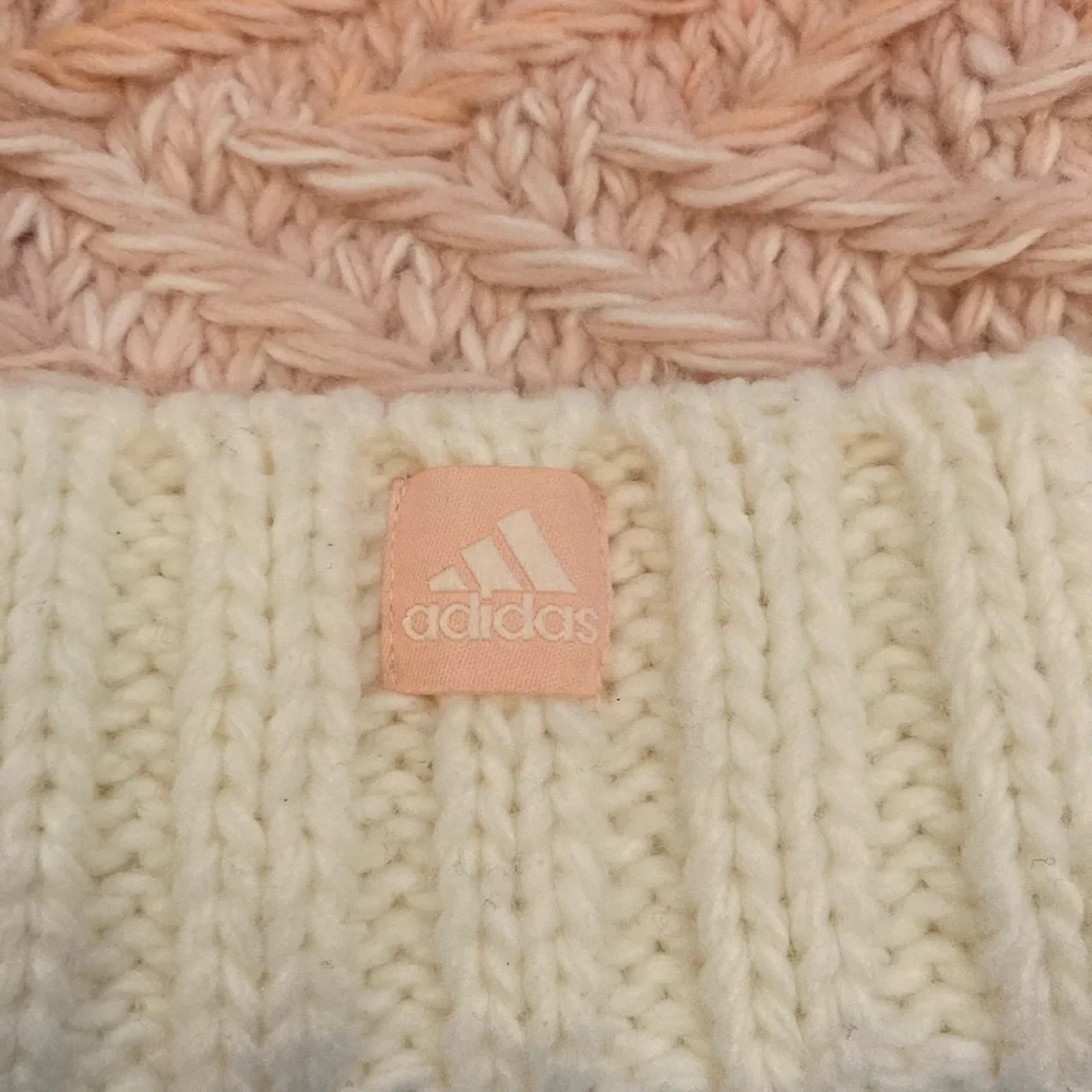Adidas Pink/Peach/Cream Knit Beanie Hat Women’s